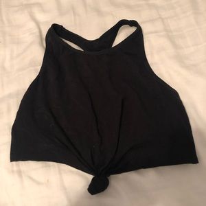 Aerie Black Cropped workout top